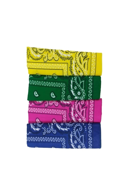 

Aadikart Unisex Pack Of 4 Blue & Pink Paisley Printed Bandanas, Multi