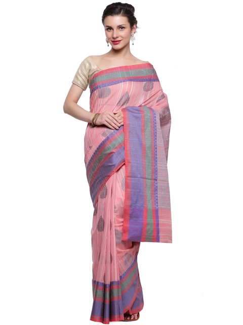 

BANARASI SILK WORKS Pink Art Silk Woven Design Banarasi Saree