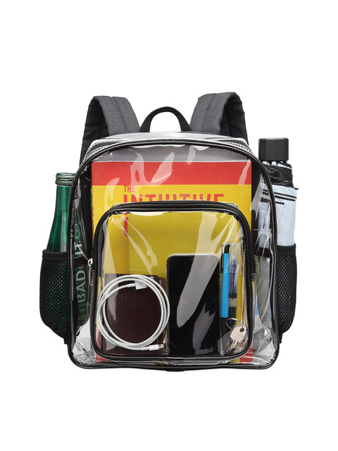 

LYF5STAR Unisex Kids Transparent & Black Backpack