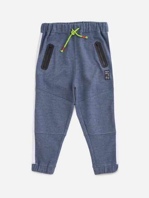 

Angel & Rocket Boys Blue Solid Cotton Track Pants