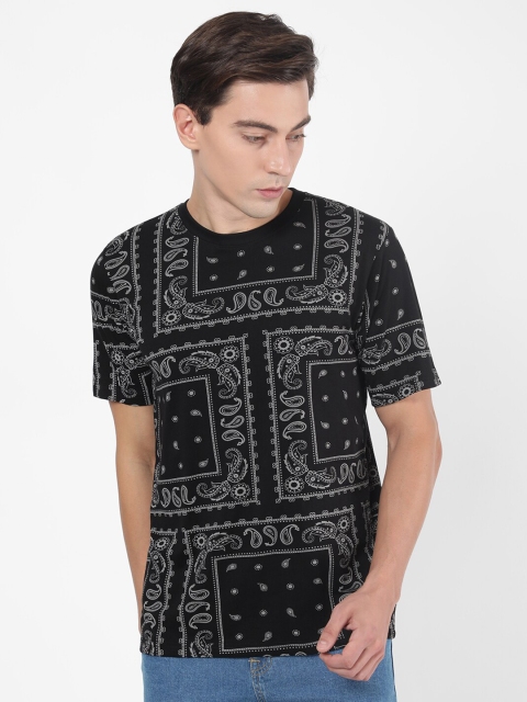 

R&B Men Black Printed T-shirt