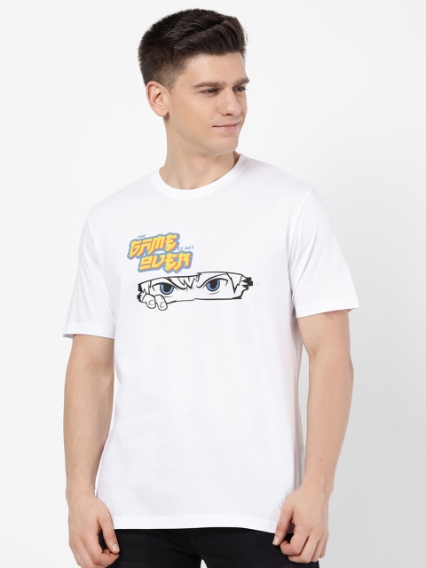 

R&B Men White Printed T-shirt