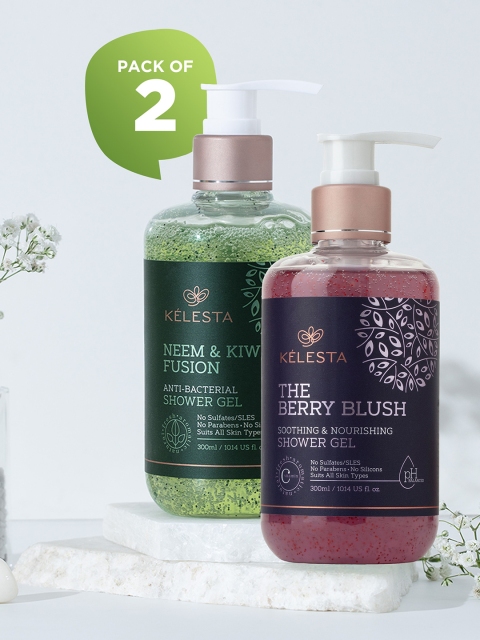 

KELESTA Set Of 2 Shower Gel & Body Wash 300ml, Purple