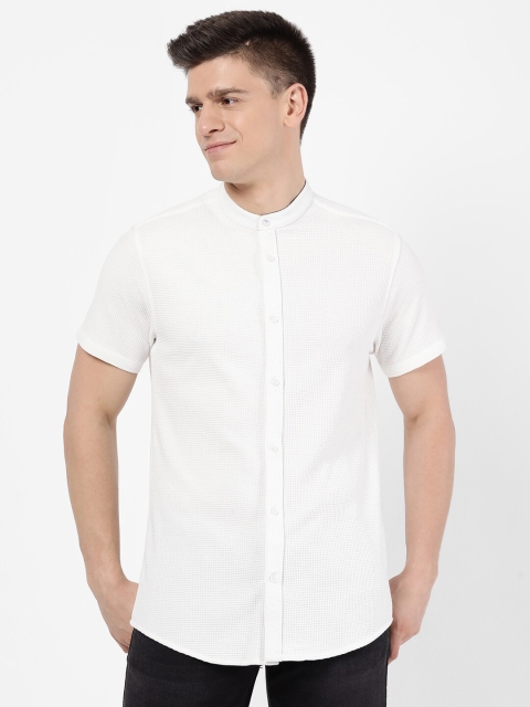 

R&B Men's White Casual Shirt