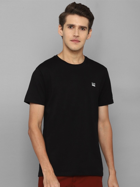 

Allen Solly Men Black Slim Fit Pure Cotton T-shirt
