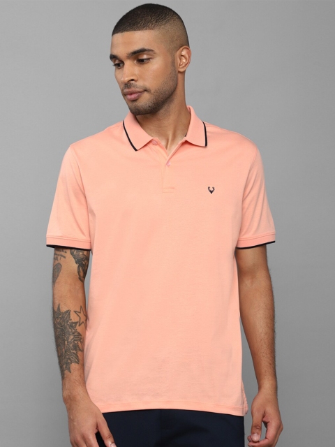 

Allen Solly Men Peach-Coloured Polo Collar T-shirt