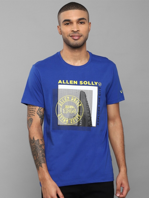 

Allen Solly Men Blue Printed Slim Fit T-shirt