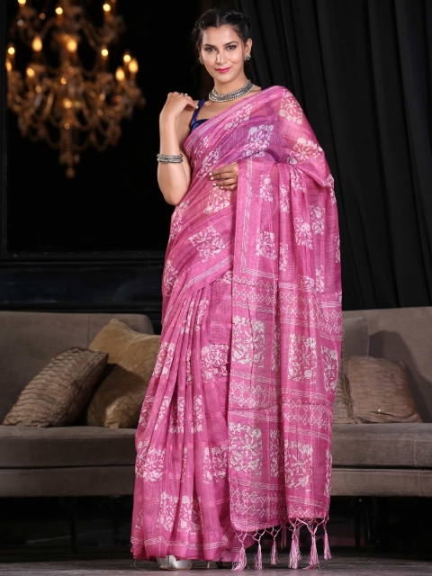 

KARAGIRI Women Magenta Pink Digital Printed Saree
