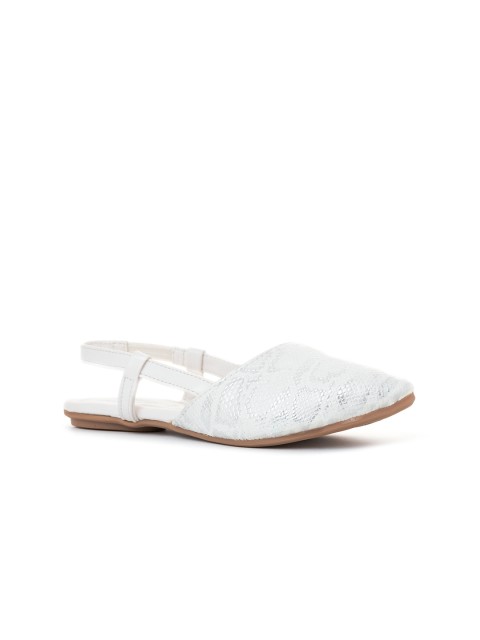 

Khadims Girls White Printed Flats