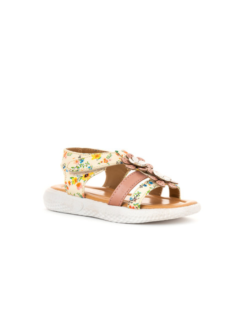 

Khadims Girls Rose Gold Floral Printed Flat Sandals