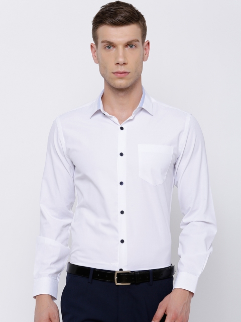 

Mark Taylor Men White Slim Fit Solid Formal Shirt