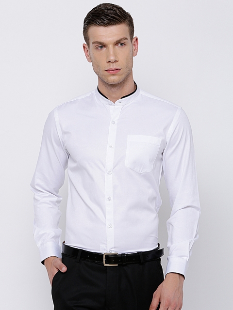 

Mark Taylor Men White Slim Fit Self-Design Formal Shirt