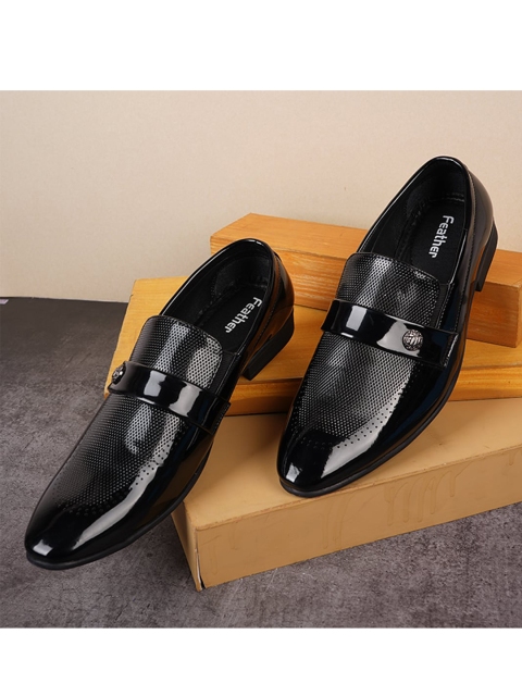 

Style Shoes Men Black Solid Slip-on semi Formal Shoes