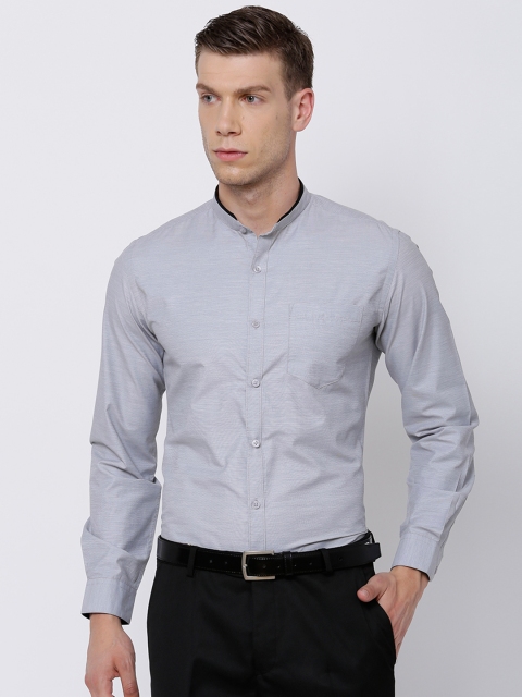 

Mark Taylor Men Grey Slim Fit Striped Formal Shirt