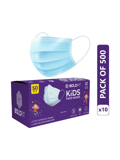 

BOLDFIT Kids Pack of 500 Blue Solid Outdoor Masks