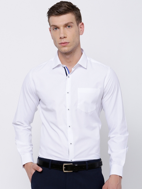 

Mark Taylor Men White Slim Fit Solid Formal Shirt