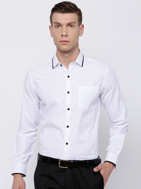 

Mark Taylor Men White Slim Fit Solid Formal Shirt