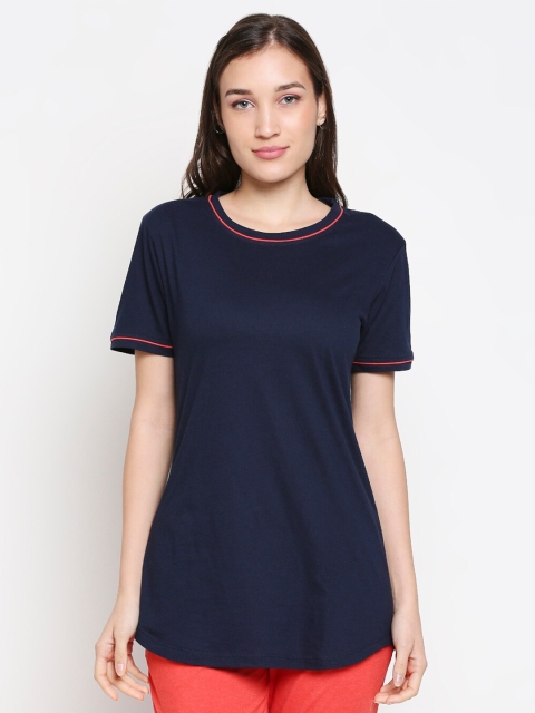 

XIN Women Navy Blue T-shirt