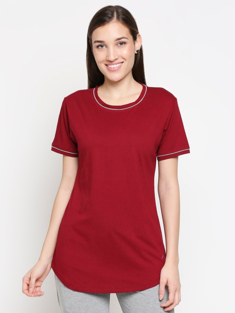 

XIN Women Maroon Loose T-shirt