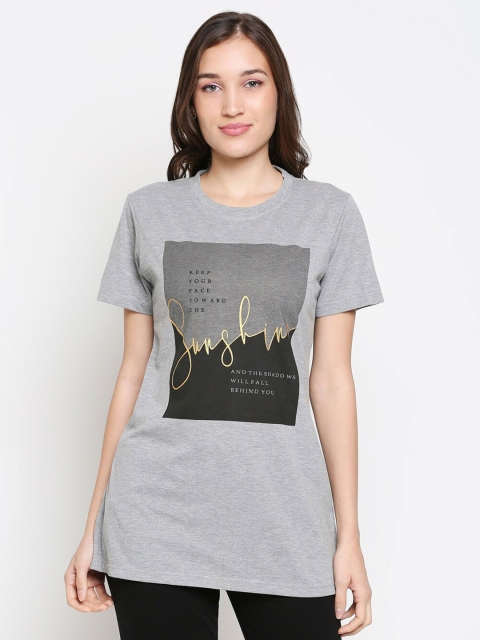 

XIN Women Grey Printed T-shirt