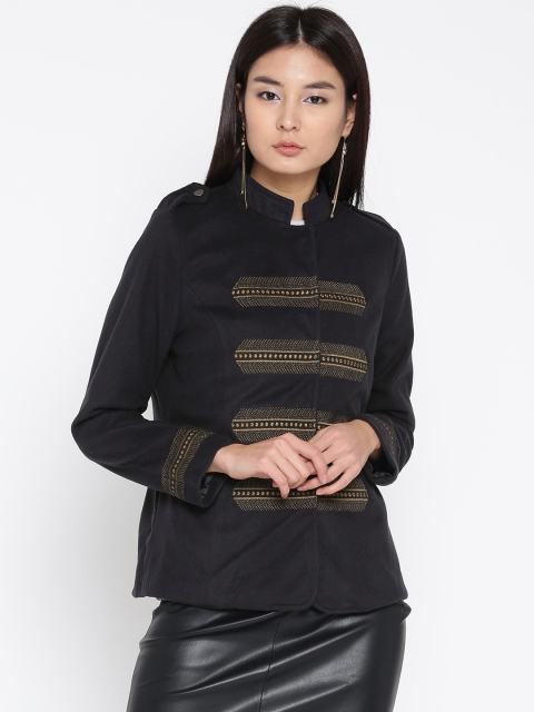 

all about you Women Navy Self-Design Tailored Jacket, Navy blue