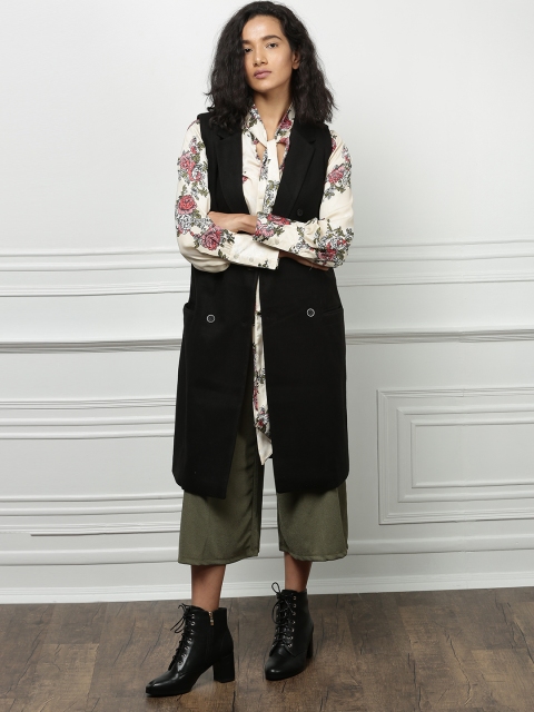 

all about youWomen Black Solid Longline Tailored Jacket