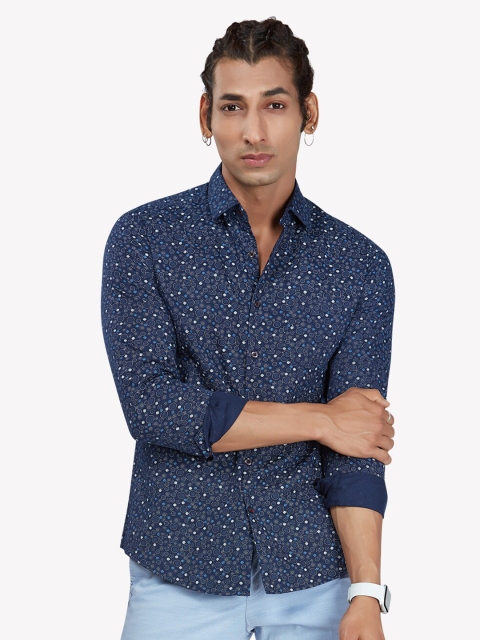 

VASTRADO Men Navy Blue Printed Casual Shirt