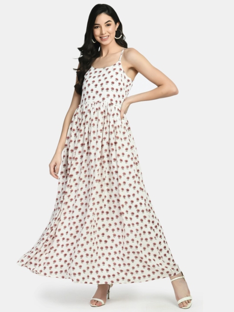 

NIXX White Floral Georgette Maxi Dress
