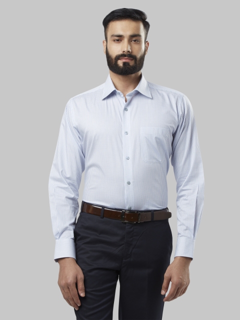 

Raymond Men Blue Regular Fit Checked Formal Shirt