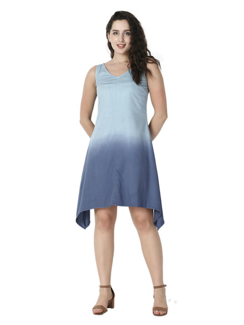 

Again fashions Blue A-Line Midi Dress