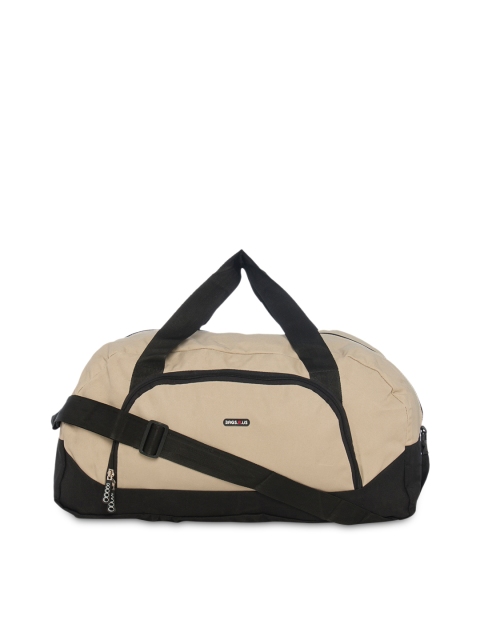 

Bags.R.us Unisex Beige & Black Duffel Bag