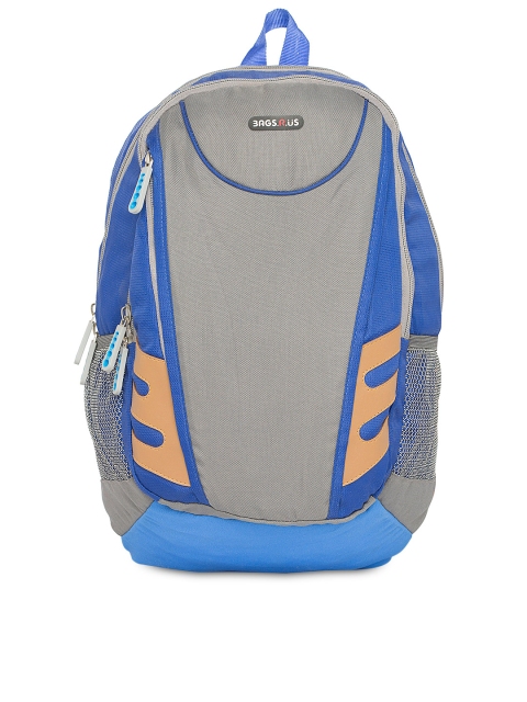 

Bags.R.us Unisex Blue & Grey Solid Backpack