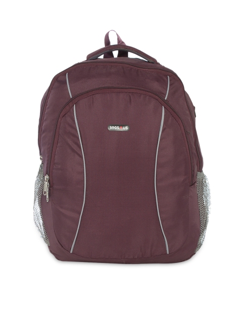 

Bags.R.us Unisex Burgundy Solid Backpack