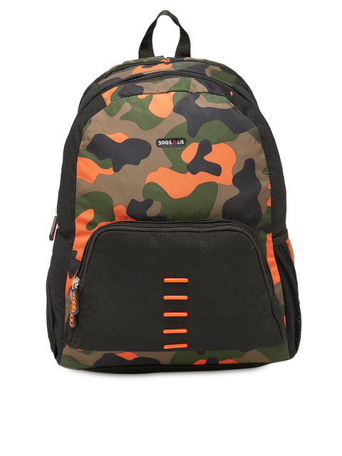 

Bags.R.us Unisex Orange & Olive Green Laptop Backpack