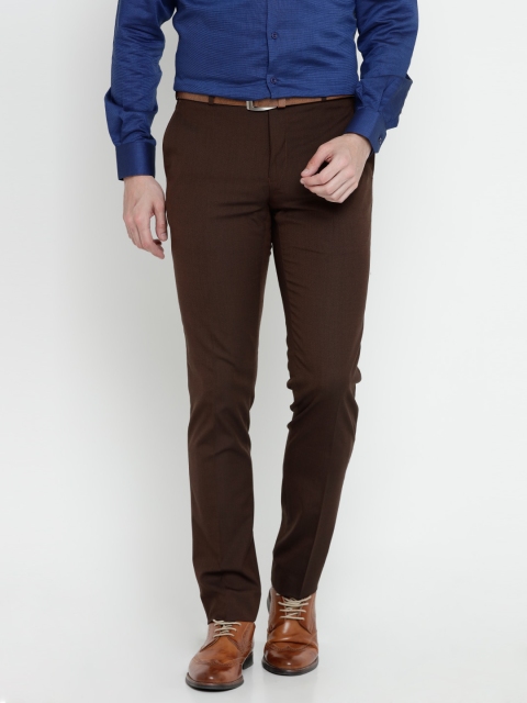 

Raymond Men Brown Slim Fit Solid Formal Trousers