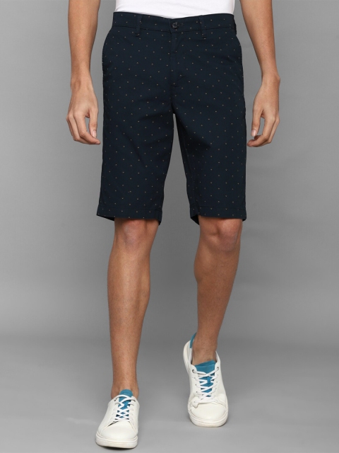 

Allen Solly Men Navy Blue Printed Slim Fit Shorts