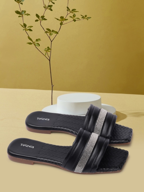 

RINDAS Women Black Bows Flats