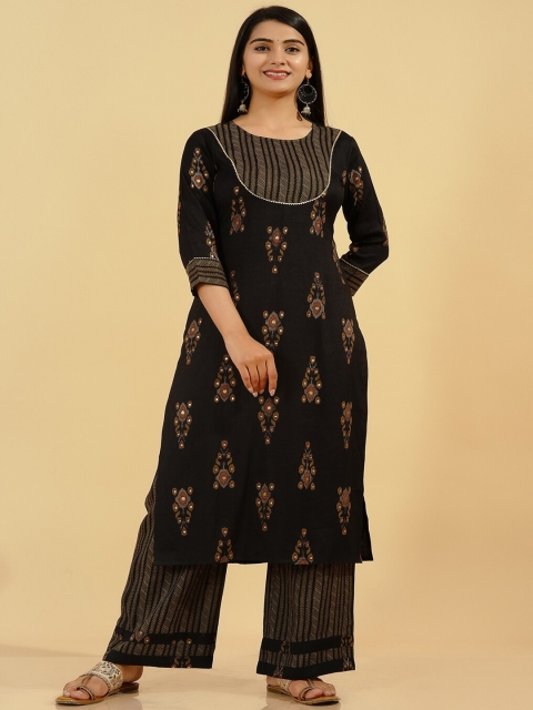 

Pikasha Women Multicoloured Embroidered Layered Kurti with Skirt, Multi