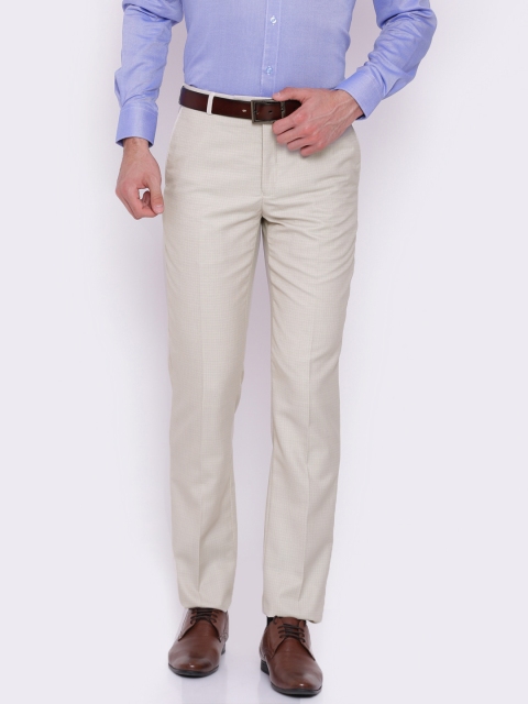 

Raymond Men Beige Contemporary Fit Formal Trousers