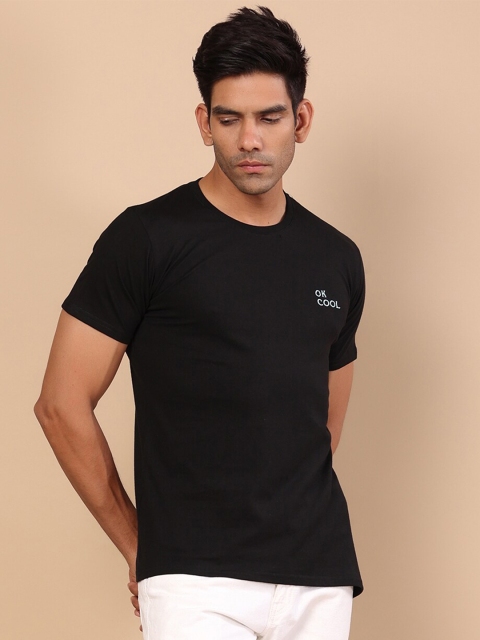 

Tistabene Men Black Raw Edge T-shirt