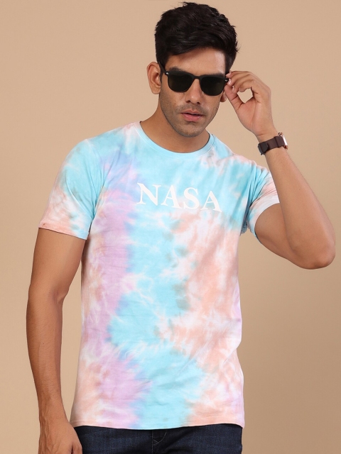 

Tistabene Men Blue & Pink Dyed Raw Edge T-shirt
