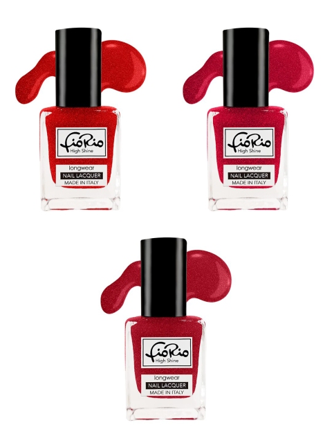 

Fiorio Women Red Set of 3 high shine long lasting Nail polish 11ml