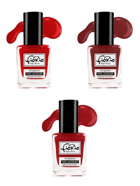 

Fiorio Women Set Of 3 Red High Shining long lasting Nail Polish-11 ml