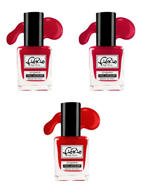 

Fiorio Set of 3 High Shine Long Lasting Nail Lacquer Nail polish -11ml, Red