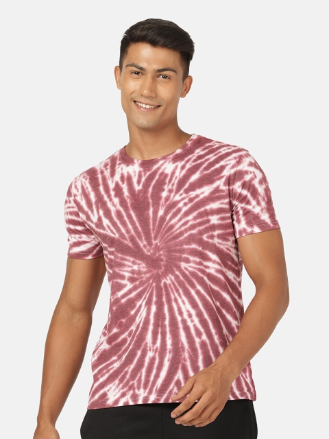 

MASH UNLIMITED Men Pink Tie and Dye Printed T-shirt