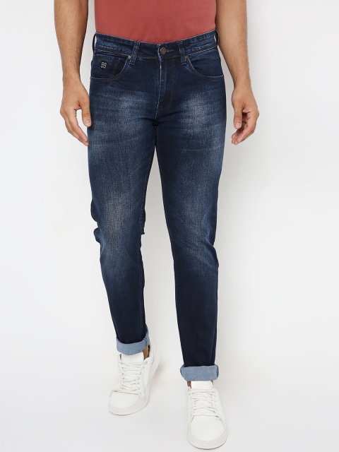 

HJ HASASI Men Blue Slim Fit Heavy Fade Stretchable Jeans