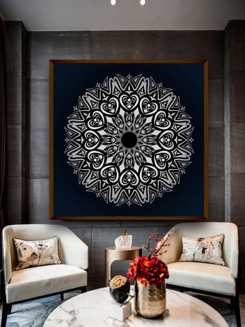 

The Art House Blue & White Mandala Art Painting Wall Art