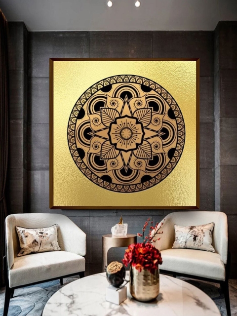 

The Art House Gold-toned Mandala Art Wall Painting