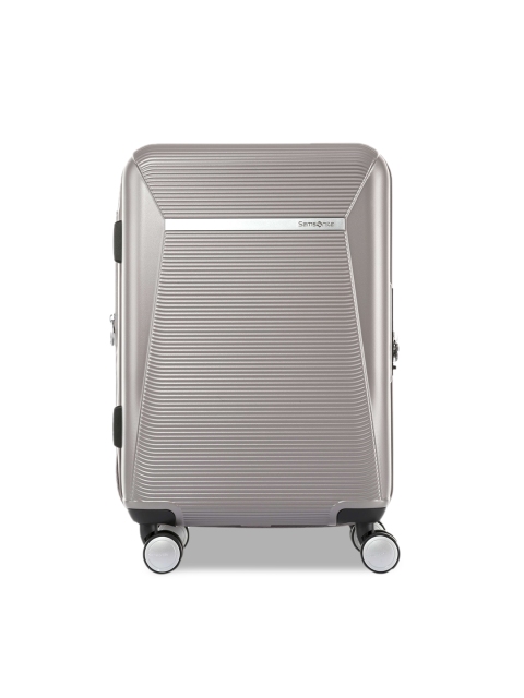 

Samsonite Silver-Coloured Textured Soft Sided Cabin Trolley Suitcase