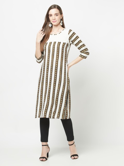 

ERISHA Women Off White Printed Kurta